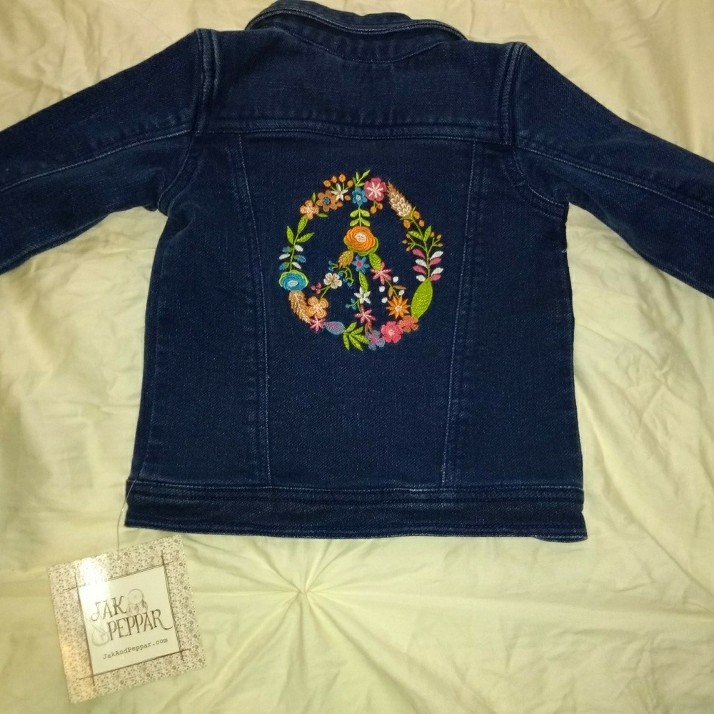 New jak & peppar girls 2t jacket boho blue jean